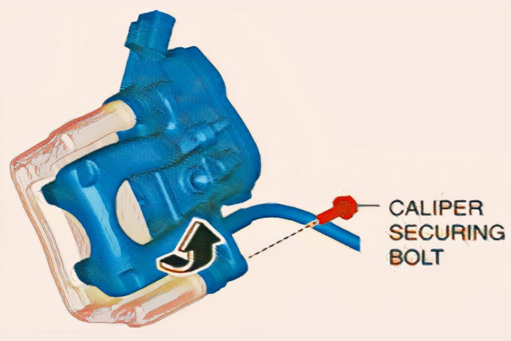 Remove the caliper securing bolt