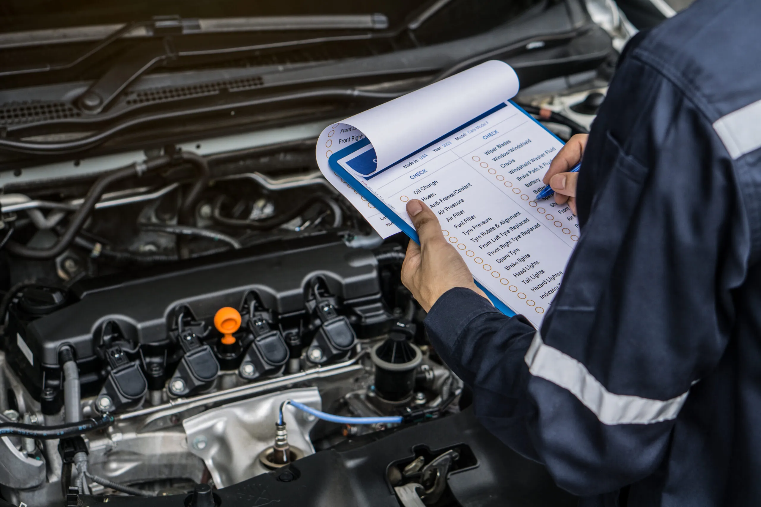 Customer engaging with a mobile mechanic during on-site Ford vehicle repair